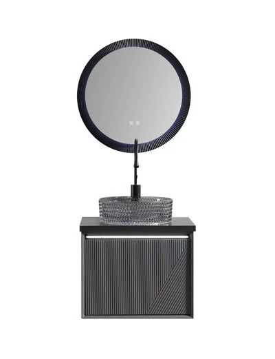 Ripple Glass Sink Floating Bathroom Vanity
